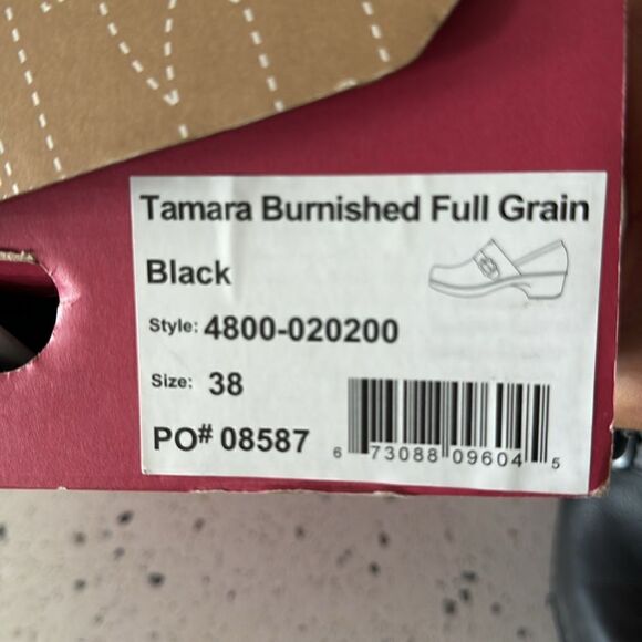 Dansko Tamara Women's Black Leather Slip On Clogs Comfort Casual Shoes Size 38 - Picture 15 of 16